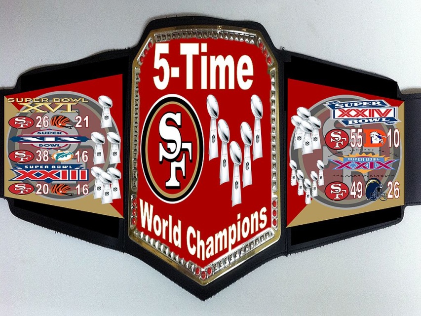 San Francisco 49ers 5-Time Super Bowl Champions (Trophies)